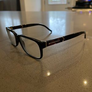 Burberry B2150 3001 Mens Black Rectangle Designer Eyeglasses Frames 55/17